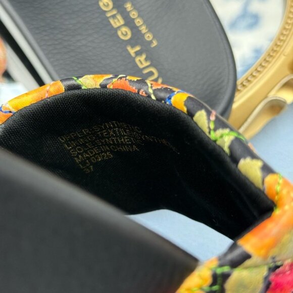 🆕 KURT GEIGER LONDON 🧿 NWOB Meena Eagle Black Floral Print Slides, Sz 37 US 7 - Picture 11 of 13